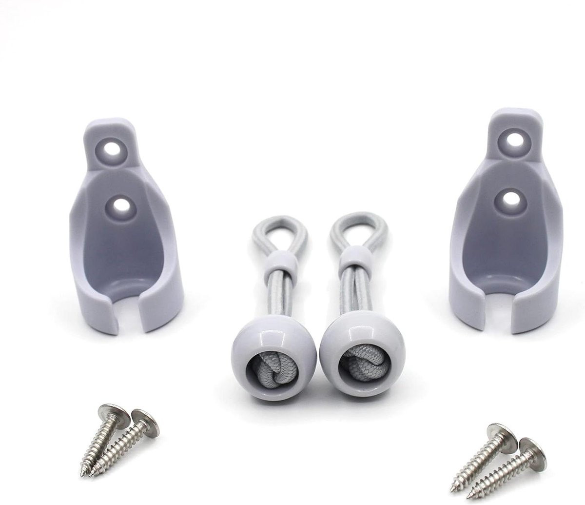 Bungee Koord Kit Grijs - Set van 2x 50cm voor het bevestigen van rolgordijnen