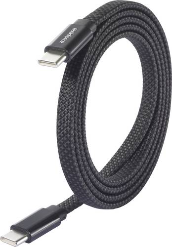 Renkforce USB-Kabel USB 2.0 USB-C Stecker, USB-C Stecker 1.00m Schwarz mit magnetischer Aufwicklung RF-6871988