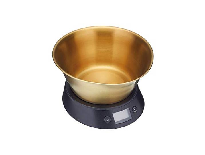 MasterClass - Balance de Cuisine Numérique\, Haute Précision avec Fonction Tare et Unité de Mesure\, Acier Inoxydable Effet Laiton\, Capacité de 5kg