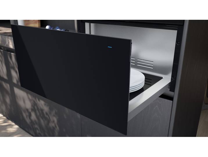 SIEMENS Einbau-Wärmeschublade BI710D1B1 , schwarz, B:59,4cm H:29cm T:51,8cm, Geschirrwärmer, Einfache Touch-Bedienung & eine praktische Warmhaltefunktion, Einbau-Wärmeschublade