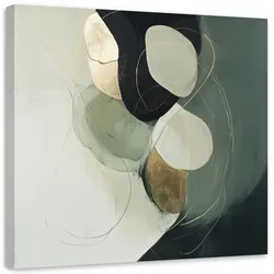 LEINWANDBILD Abstrakte grüne Farbspritzer 50x50cm
