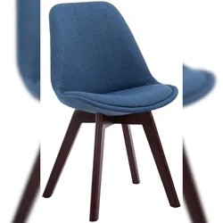 CLP Esszimmerstuhl Borneo Stoff blau/walnuss