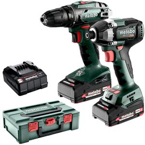 Metabo Combo-Kit 2.8.1 18V, 18V Akku, inkl. BS 18, SSD 18 LT 200 BL, 2 Akkus, Lader & Koffer