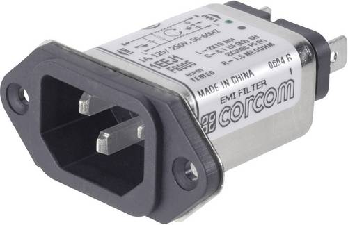 TE Connectivity 1-6609006-4 1-6609006-4 Netzfilter mit Kaltgerätebuchse 250 V/AC 10A 0.35 mH 1St.
