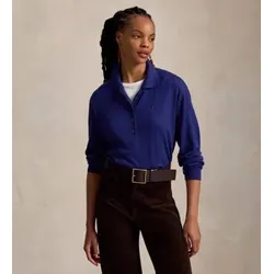 Polo Ralph Lauren für Damen. 211B17729002 Blauer Wollpullover mit Polokragen (L), Lässig, Wolle, Langarm