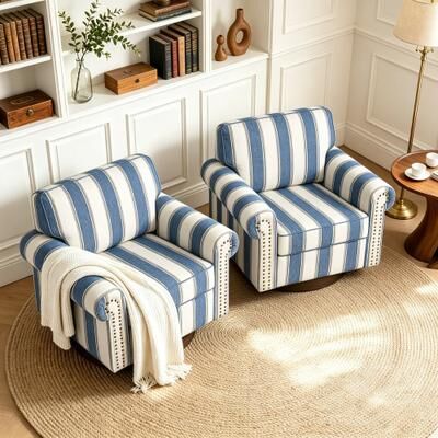 DREAMSIDEA 2 Set Classic Swivel Accent Chairs Armchairs
