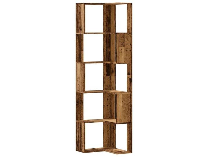 Bibliothèque maison - Bibliothèque d'angle à 5 niveaux vieux bois bois d'ingénierie - 23.85kg _15841