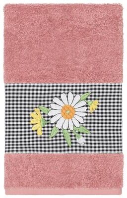 Authentic Hotel and Spa 100% Turkish Cotton Daisy Embellished Hand Towel