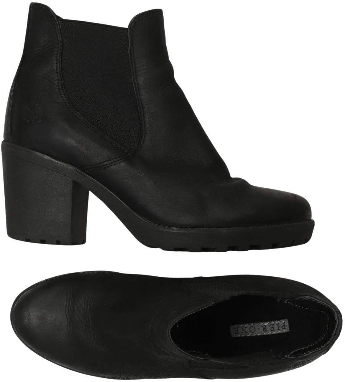 pier one Damen Stiefelette, Schwarz, Gr. EU 39, Leder - Second Hand