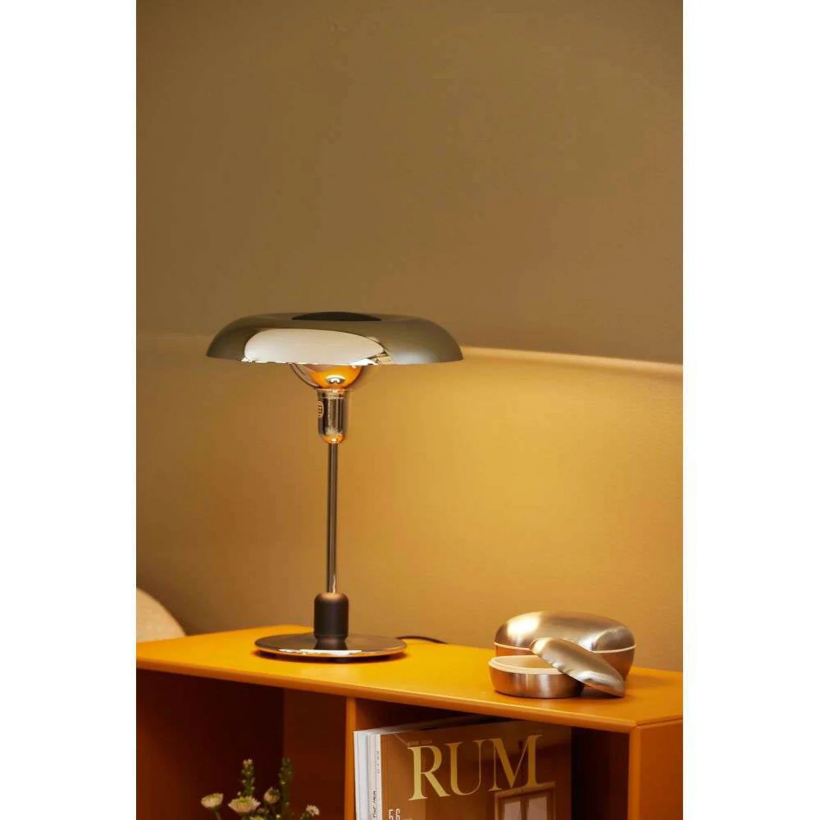 Piet Hein RA 250 tafellamp, chroom, Hoogte: 34 cm