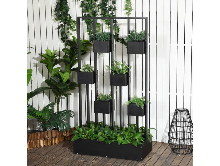 Outsunny Jardinière Treillis Bois 90x45x170cm