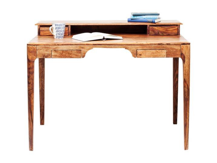 Kare-Design Schreibtisch, Braun, Holz, Sheesham, 4 Schublade(n) Schubladen, rechteckig, eckig, 85x70x110 cm, Holzmöbel, Holztische, Schreibtische Holz, Schreibtische Holz