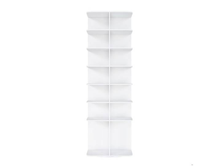 Étagère à chaussures rotative 360° – Blanc – PVC – 7 niveaux – 28 paires