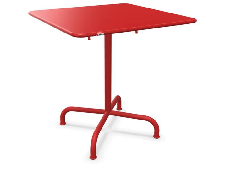 Metall-Tisch Rigi Quadratisch von Schaffner / Farbe: Rot / Grösse: 70 x 70 cm