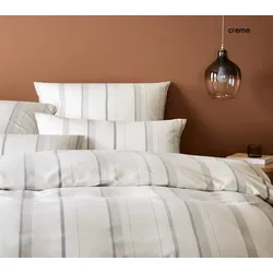 Elegante Soft-Flanell Bettwäsche Edinburgh- 155x220 cm + 40x80 cm	creme