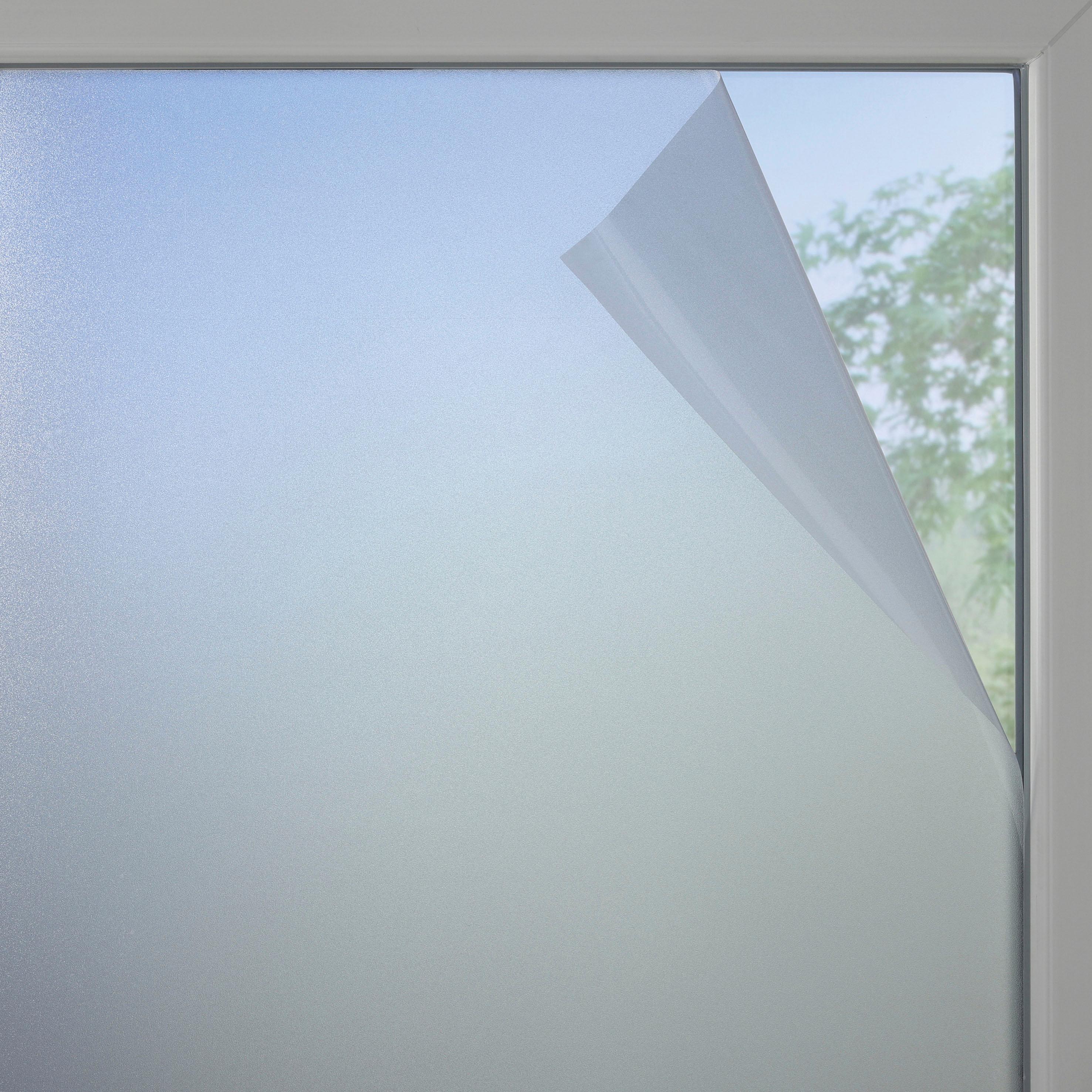 Fensterfolie GARDINIA "Statische Fensterfolie Milchglas-optik, weiss-matt 45 x 150 cm" Gr. 1, weiss (weiß), B:45cm L:150cm, PVC, Fensterfolien, Fensterfolie, filtert UV-Licht weiß B/L: 45cm x 150cm
