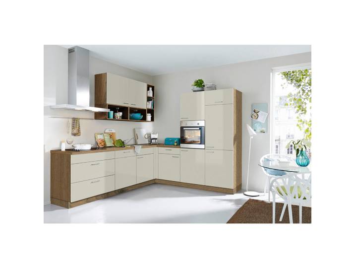 Welnova Küchenleerblock, Eichefarben, Hellgrau, L-Form, nur wie online abgebildet bestellbar, 275x245 cm, Made in Germany, in den Filialen individuell planbar, in den Filialen verschiedene Griffe erhältlich, Zusatzausstattung erhältlich, in den Filialen verschiedene Arbeitsplatten erhältlich, Küchen, Küchenzeilen & Küchenblöcke, Küchenzeilen, Küchenzeilen ohne Geräte