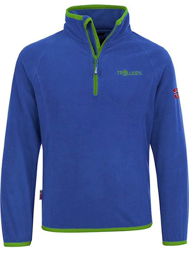 Trollkids Fleecepullover "Nordland" in Blau/ Grün - 176