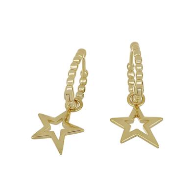 Paar Creolen FIRETTI "Schmuck Geschenk Silber 925 Ohrschmuck Sterne", gold (gelbgoldfarben), Ohrringe, Damen, Silber 925 (Sterlingsilber)