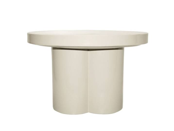 Table basse ronde d56 cm blanc cassé