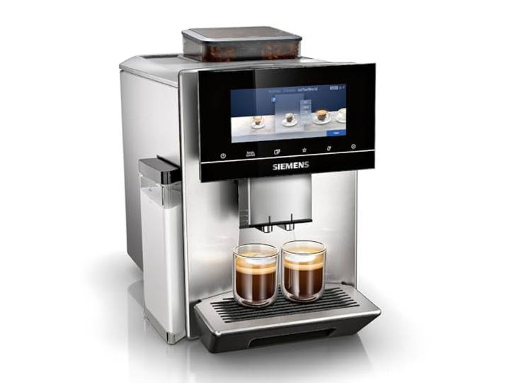 Siemens, volledig automatische koffiemachine, EQ900, TQ905R03, baristaMode, eGrinder, beanIdent-systeem, 6,8” iSelect-display, Home Connect-app, roestvrij staal
