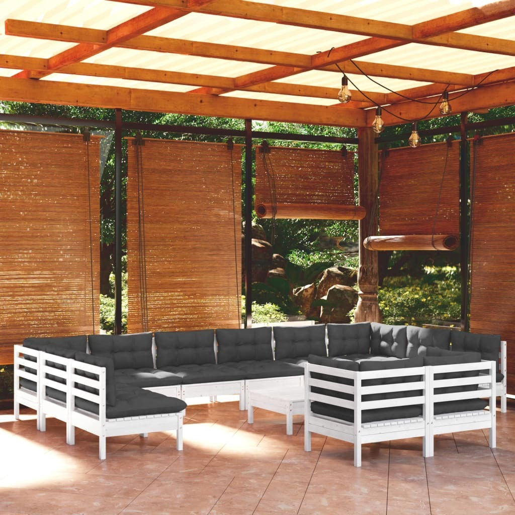 Prolenta Tuinset met kussens, 13-delig, wit
