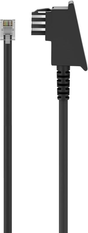 Goobay telefoonkabel met internationale aansluiting, 4-polig, zwart, 3 meter