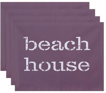 E by Design Beach House Word Print Placemats (Set of 4)