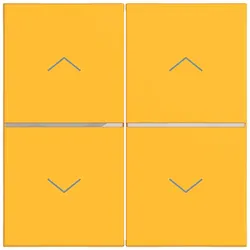 Hager WAN7051C16 Abdeckung Tastsensor, 2-fach, Pfeilaufdruck, A.x/C.x, saffron, matt