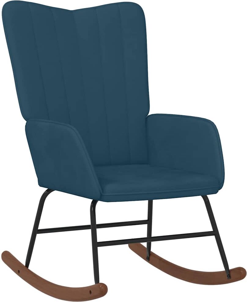 vidaXL Chaise à bascule Bleu Velours