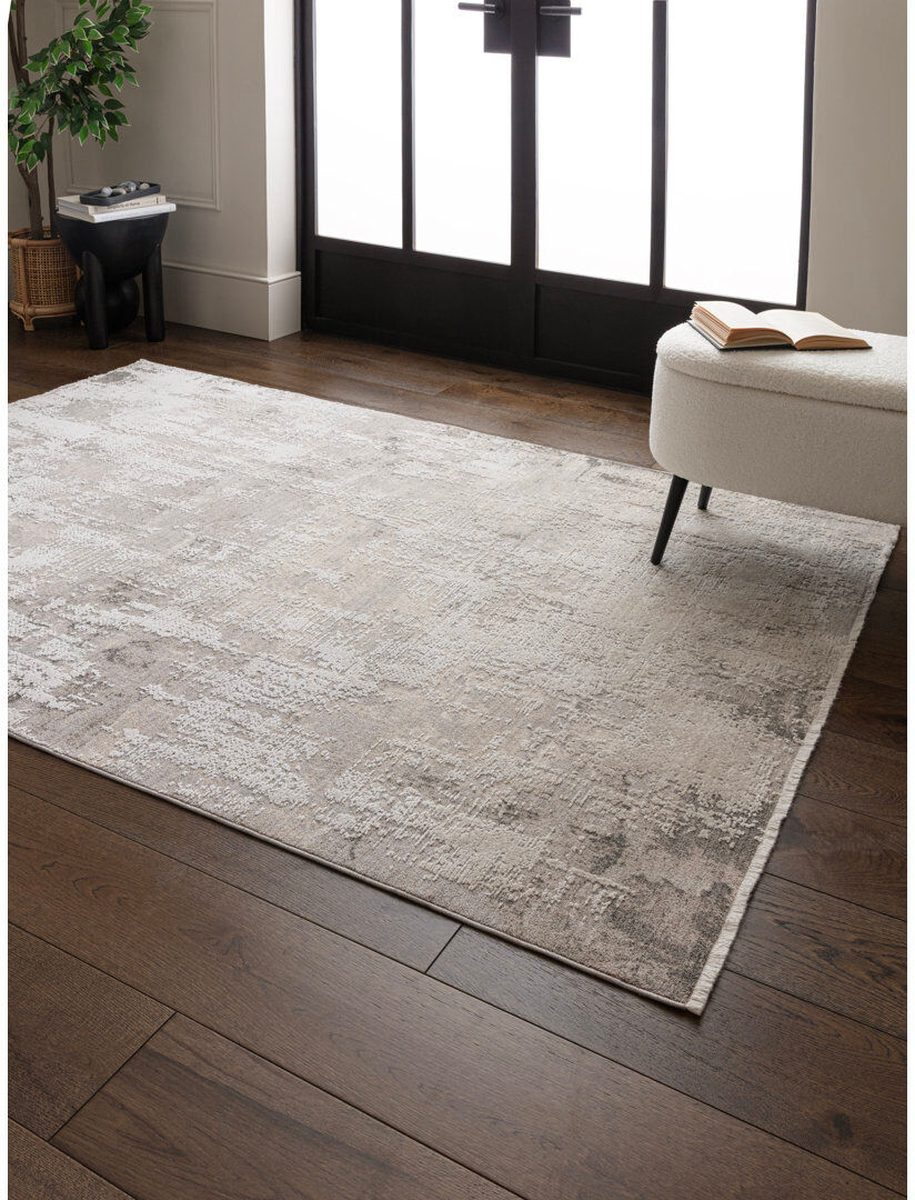 Borough Wharf Aggarwal Abstract Area Rug Beige Rectangle 120 x 180 cm