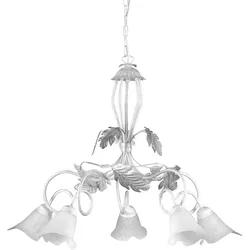 Kronleuchter Marilena Silber/Weiß max. 6 Watt
