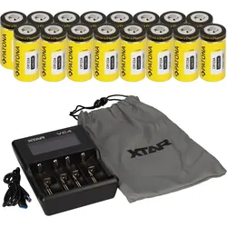 Set 16x Patona CR123A + Xtar VC4 Ladegerät Li-Ion NiMH