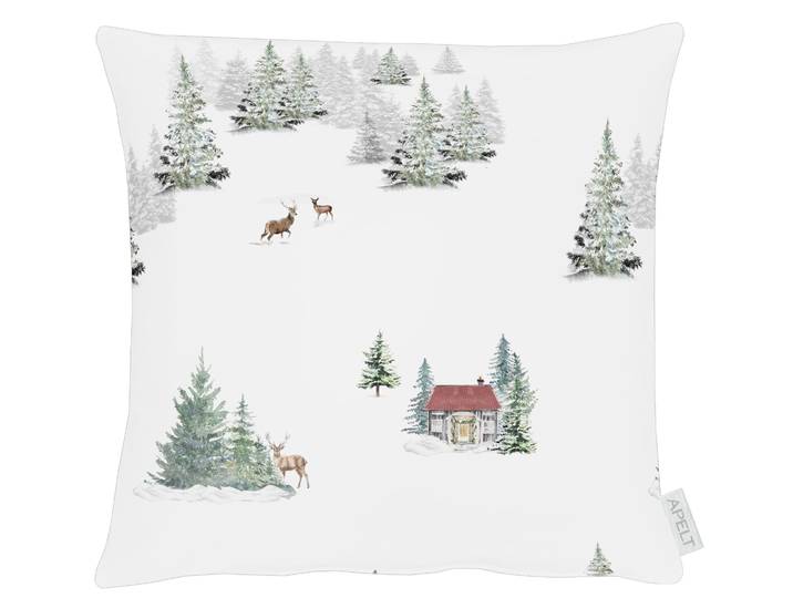 Dekokissen APELT 8105 , weiss (weiß, grün), B:39cm L:39cm, Mischgewebe, Dekokissen_Sitzkissen_Kissenhüllen, Dekokissen, inclusive Soft-Kissenfüllung 100% PES