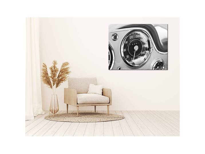 Bild Vintage Speedometer Metal: Aku-Dibond Multicolor 90 x 70cm