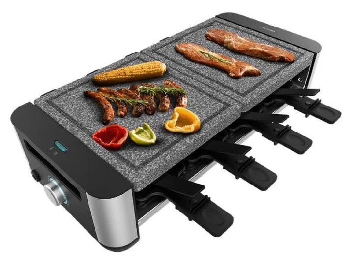 Raclette et grill 16000 en acier inoxydable\, modèle Allstone