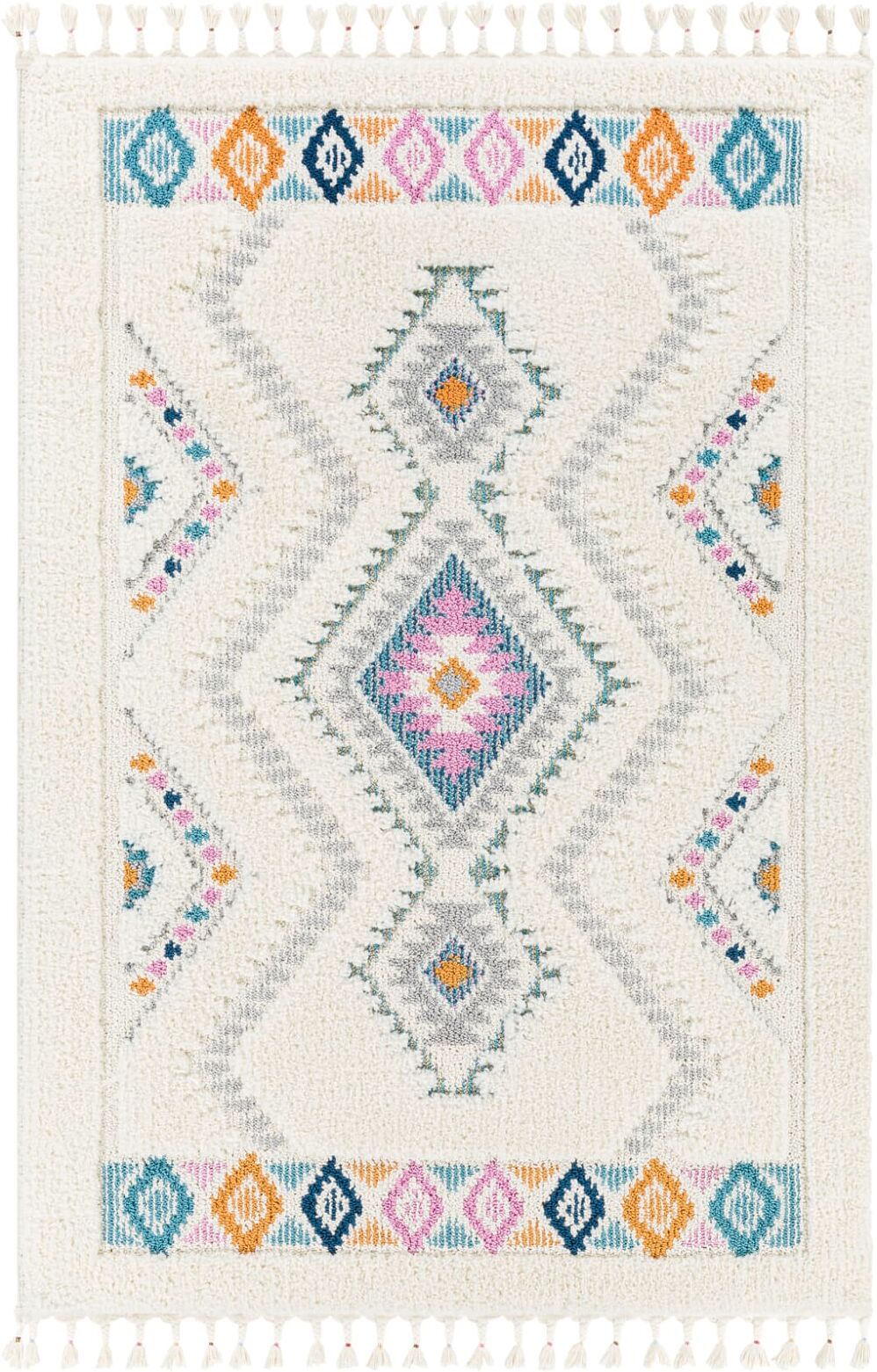 Livabliss Alfombra shaggy bohemia multicolor/blanco 160x213