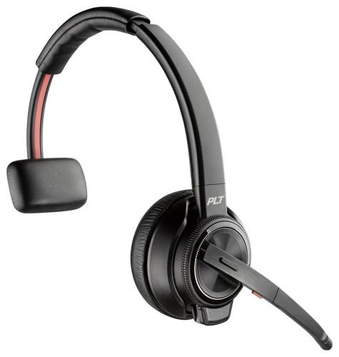 HP Poly Savi 8210-UC On Ear Headset DECT, Bluetooth Stereo Schwarz Noise Cancelling Headset, Lautstärkeregelung