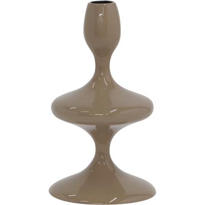 Kerzenhalter MIRRORS AND MORE "LAUREEN", beige (warm beige), B:11cm H:19,5cm, Metall, Kerzenhalter, Kerzenhalter, Außergewöhnliche, moderne Form