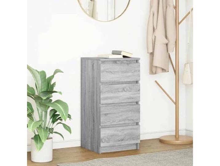 RJPLMFV Anrichte Sonoma, Grau, 76 cm, Holz Wohnzimmerregal, robuste Oberfläche, leicht zu reinigen, Wandbefestigung inklusive