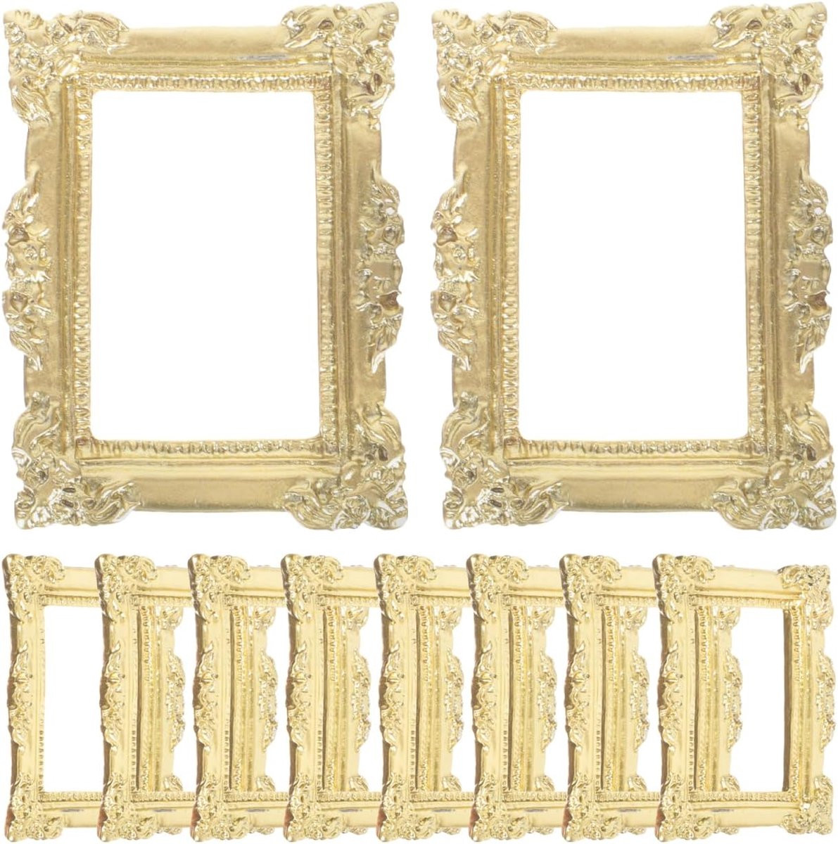 Set van 10 vintage fotolijstjes van hars - Antieke miniatuur fotolijstjes voor decoratie en sieraden
