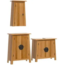 vidaXL, Badmöbelset, Tiago Sink cabinet + side cabinet + wall cabinet