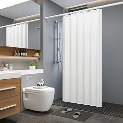 Intirilife Duschvorhang aus Polyester in Weiß - 180 x 200 cm - Badevorhang Schimmelresistent Wasserabweisend