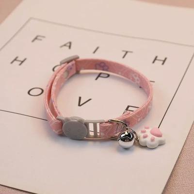 Uplift Treasures Colorful Paw Print Pet Collar With Bell 4