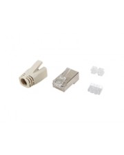 Equip Steckverbinder Cat6A RJ45 100er Set UTP geschirmt Edelstahl Gold Weiß (121182)