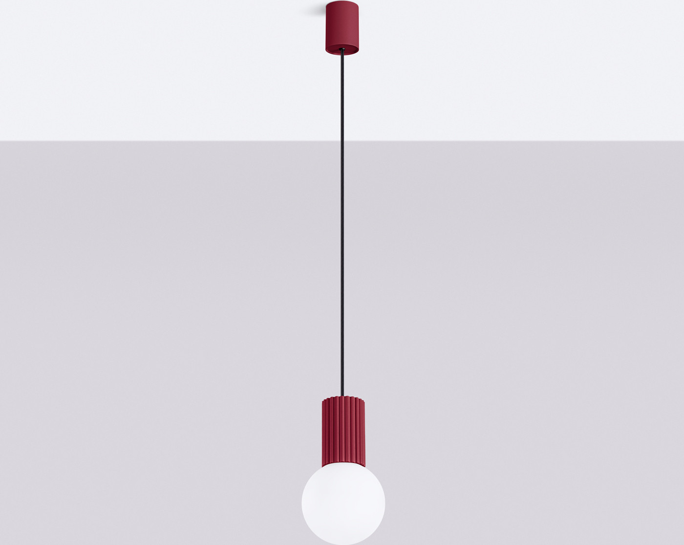 Sollux Lighting Hanglamp HALO 1 bordeauxrood