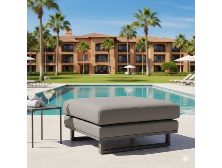OUTLIV. Miami Loungehocker Aluminium/Sunbrella Dunkelgrau Hellgrau