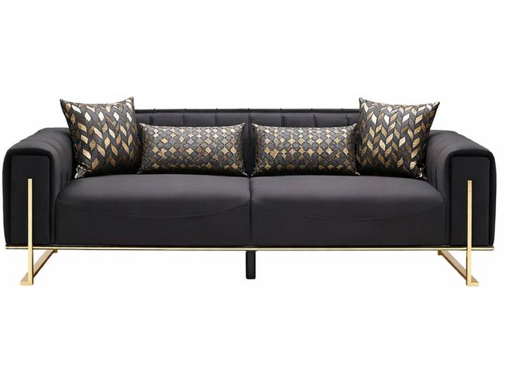 3er Sofa TURKEY Stoff schwarz