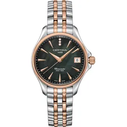 Certina DS Action Lady Diamonds C032.051.22.126.00 - perlmutt,schwarz,silber/rosé - 33.8mm