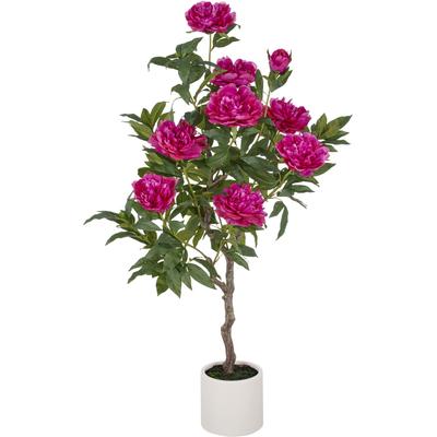 Kunstpflanze CREATIV GREEN "Peonie", pink (fuchsia), H:120cm, Kunststoff, Kunstpflanzen, Kunstpflanze, im eleganten Topf